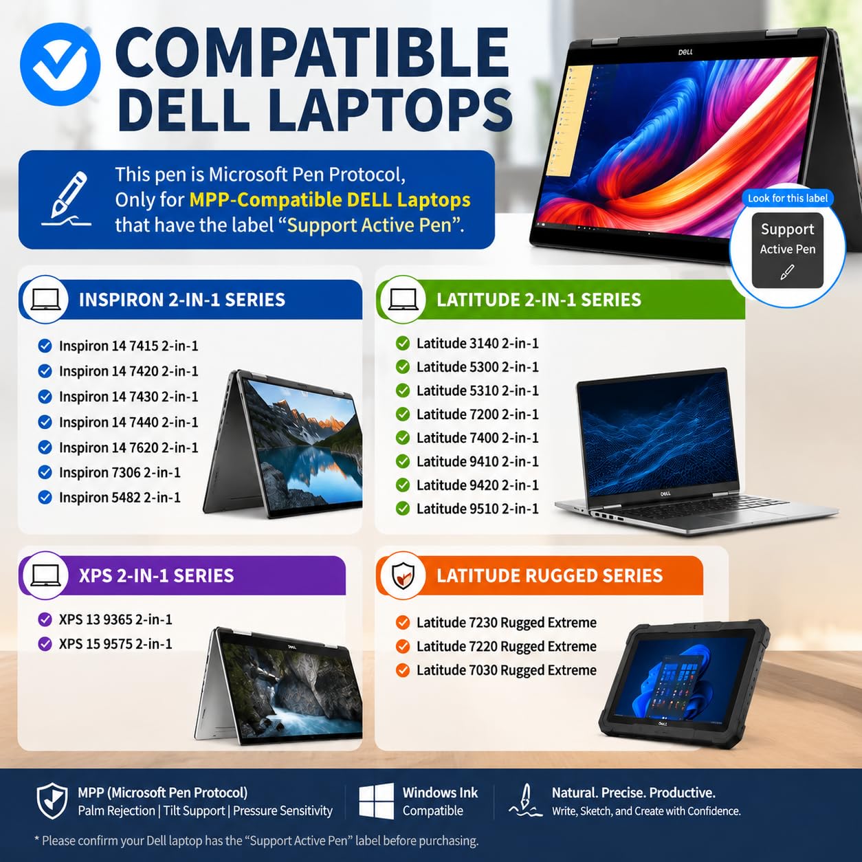 Amazon.com: Active Pen for Dell 2-in-1 Touchscreen Laptop, MPP